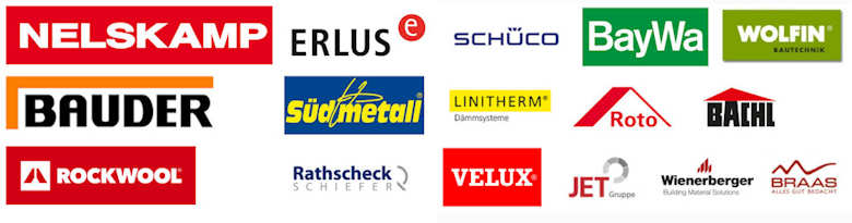 Logos der Partnerbetriebe für Baustoffe